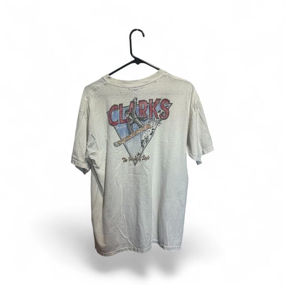 Vintage Clarks Tuxedo 90s T Shirt Distressed Size Large Rare T Shirt - Picture 2 of 5